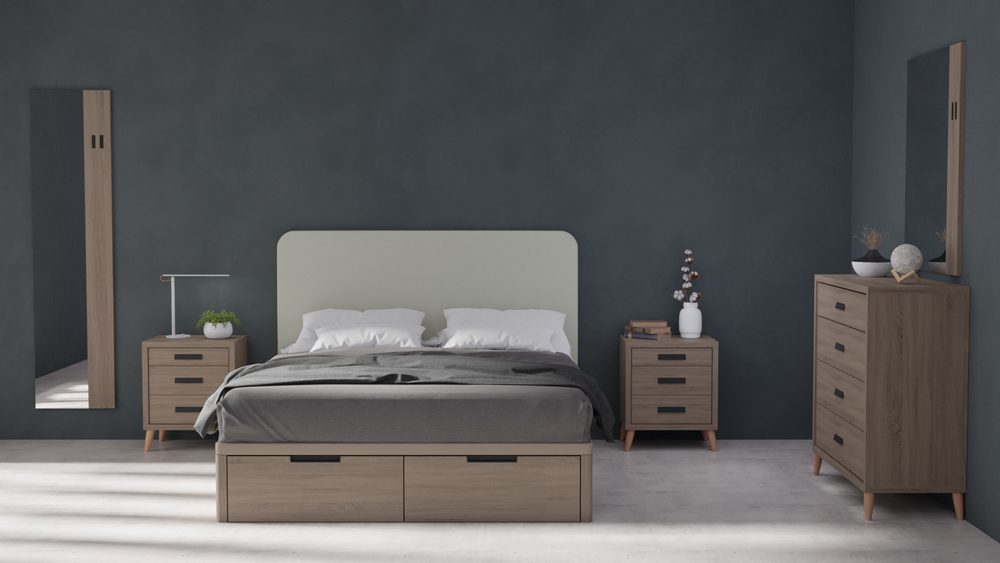 Кровать Drawer/Dreams 160*200 Roble Contorno/Ceniza Serie 2 Koala Beds