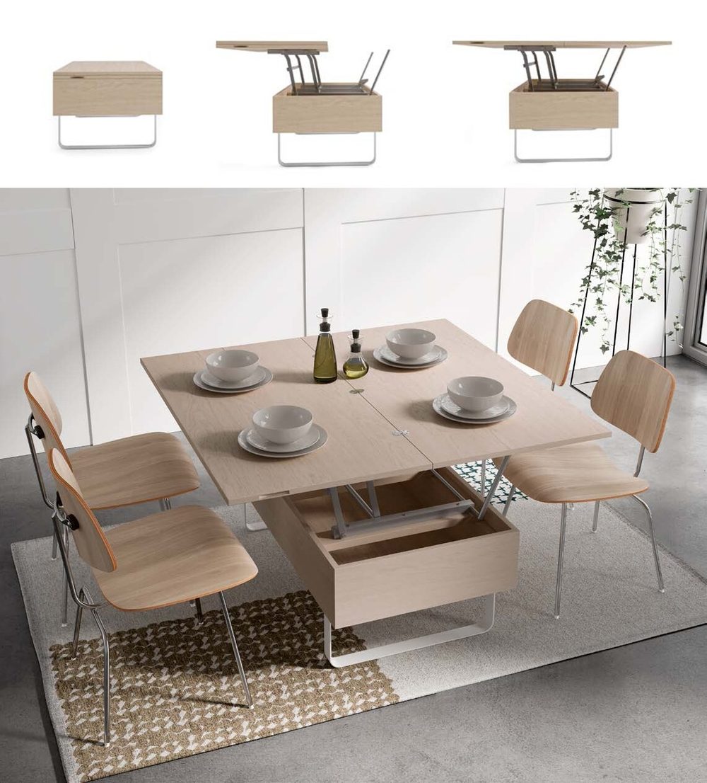 Обеденный стол-трансформер Kendra 4036 Roble 1/Blanco Mate Disemobel