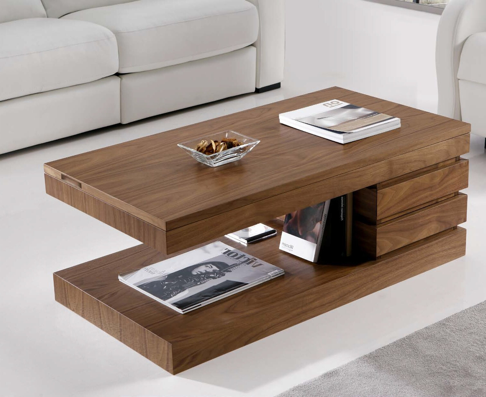 Журнальный стол трансформер 160 Nogal americano-1 Disemobel (правый)