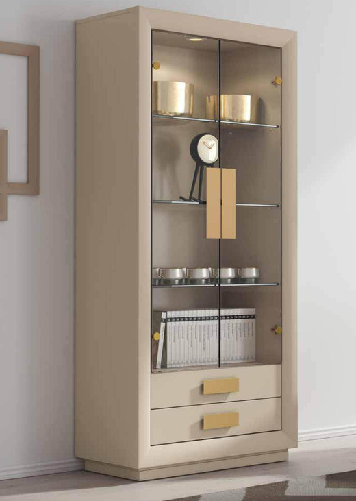 Витрина Cloe 2025 Disemobel Capuccino/Oro-10