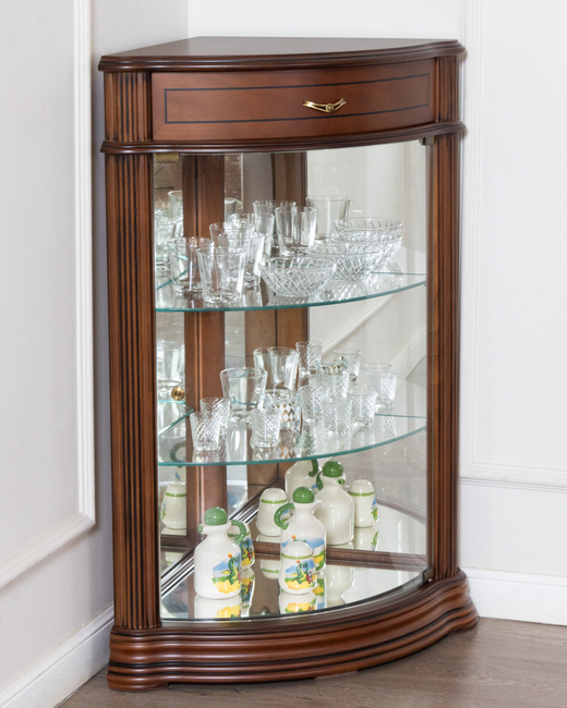 Угловая витрина 52 Nogal Claro IDC