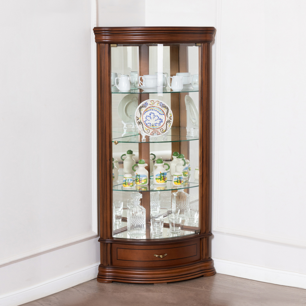 Угловая витрина 33 Nogal Claro IDC