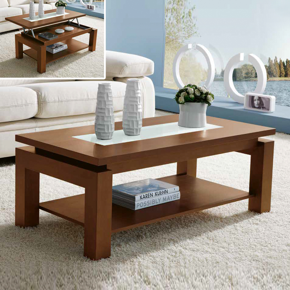 Журнальный стол прямоугольный 205 Nogal-5/Blanco Disemobel