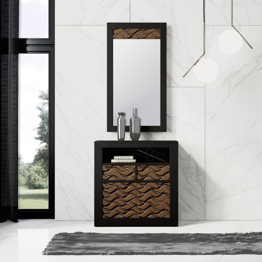 Зеркало Nora 3049.4 Negro mate/Cedro Disemobel