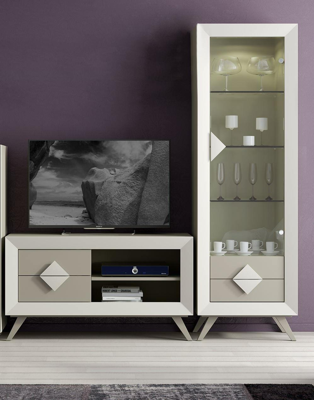 Витрина Cloe 2026 Beig/Moka Disemobel