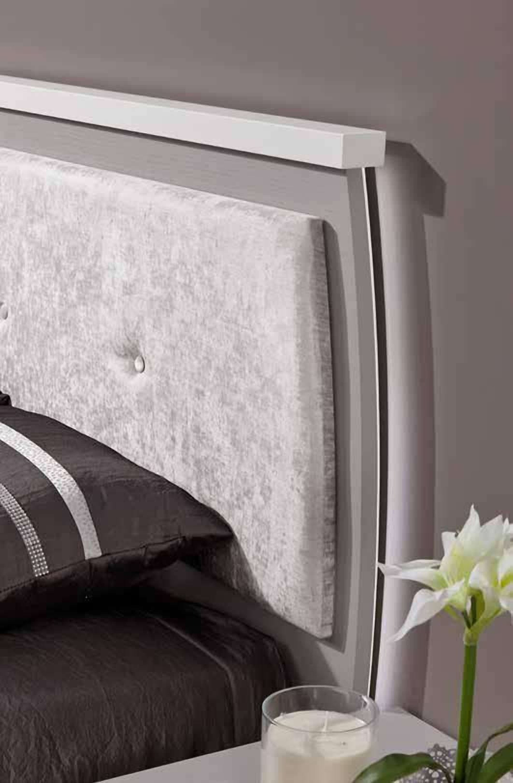 Кровать FLY 739 Cinza claro/Branco IDC