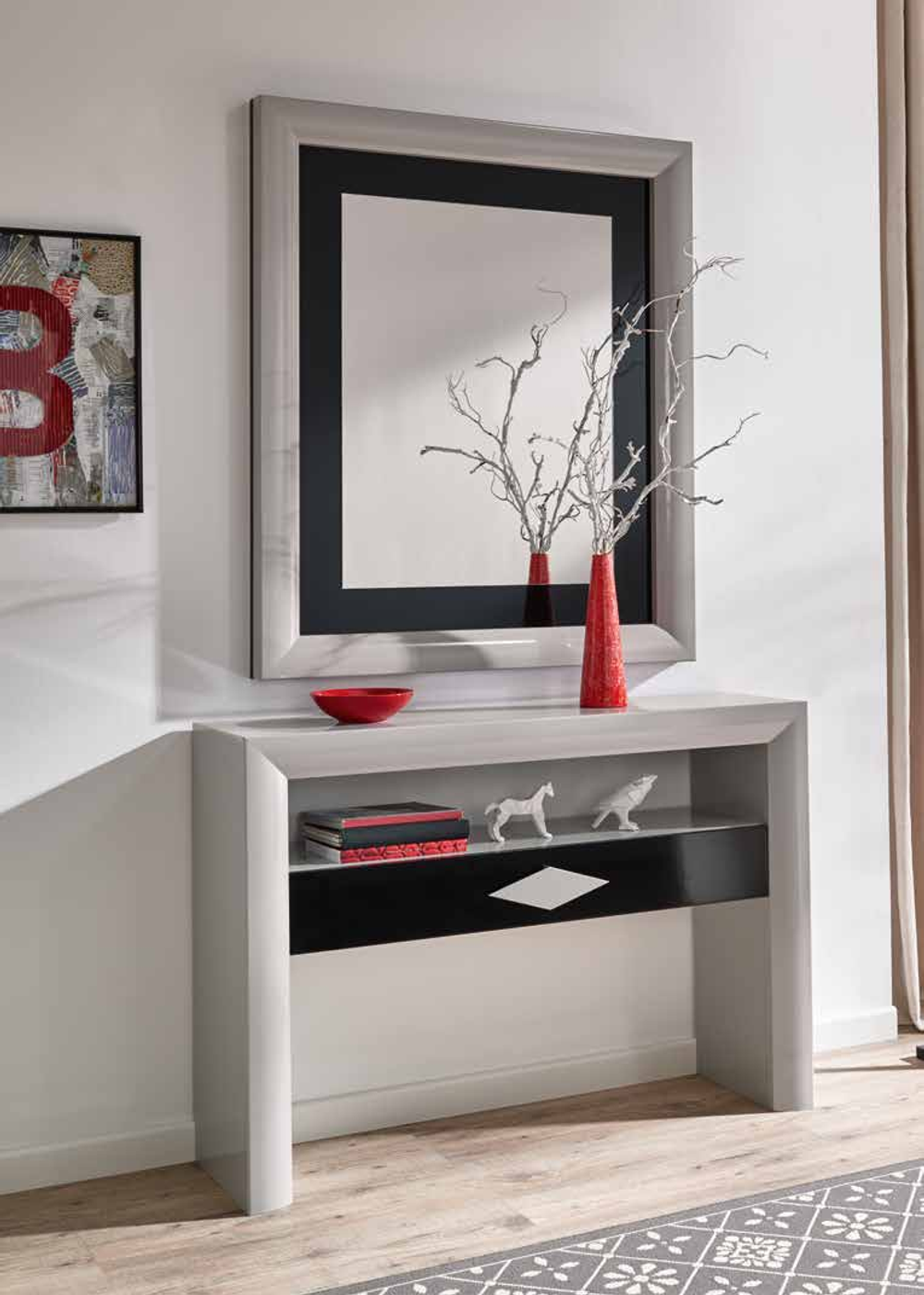 Зеркало Cloe 2046 Piedra mate/Negro Disemobel