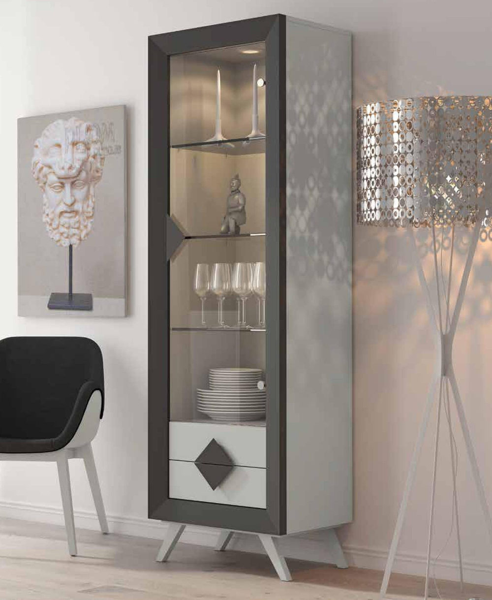 Витрина Cloe 2026-D Disemobel Grafito/Gris