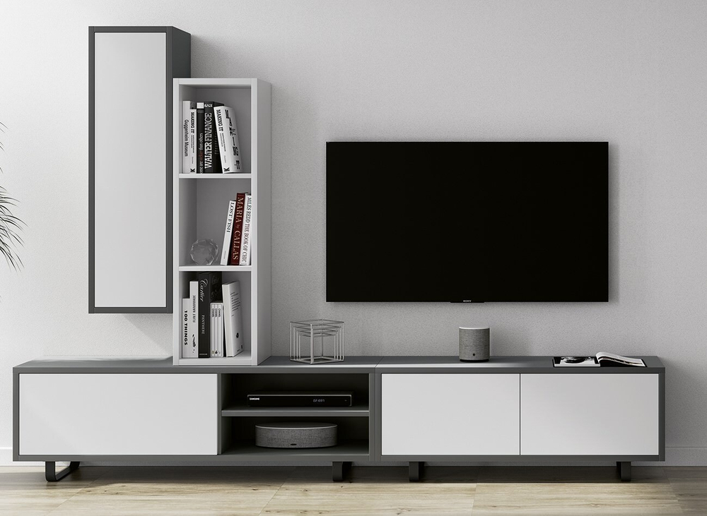 Полка Nora 3066.7 Grafito/Blanco mate Disemobel