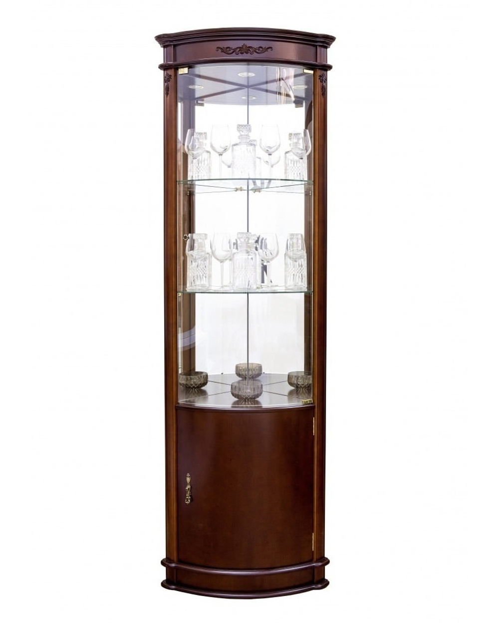 Угловая витрина 1640 Орех Атриум Правая