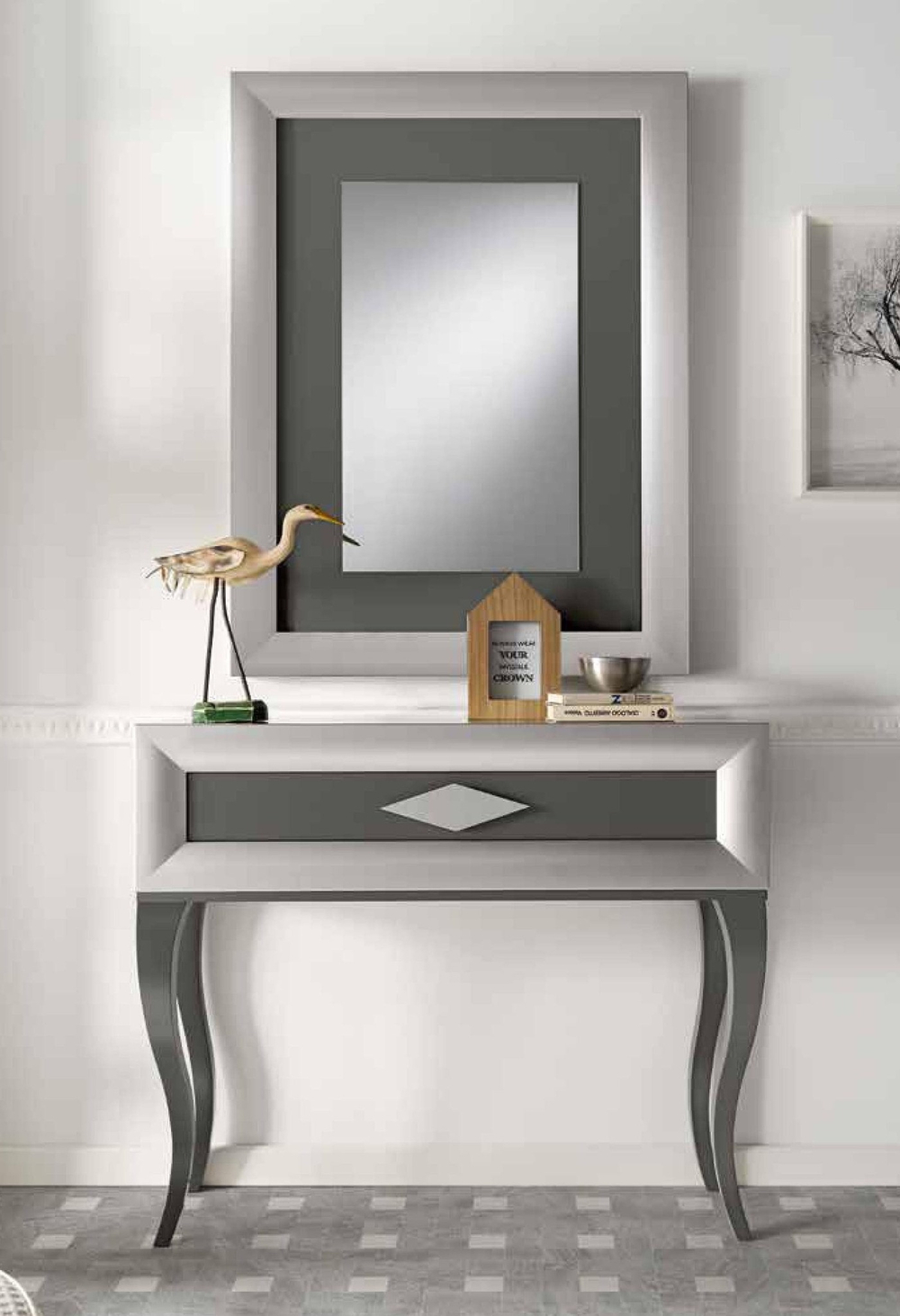 Зеркало Cloe 2046 Grafito/Blanco Disemobel