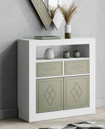 Узкая тумба Nora 3048.1 Blanco mate/Cuerda Disemobel