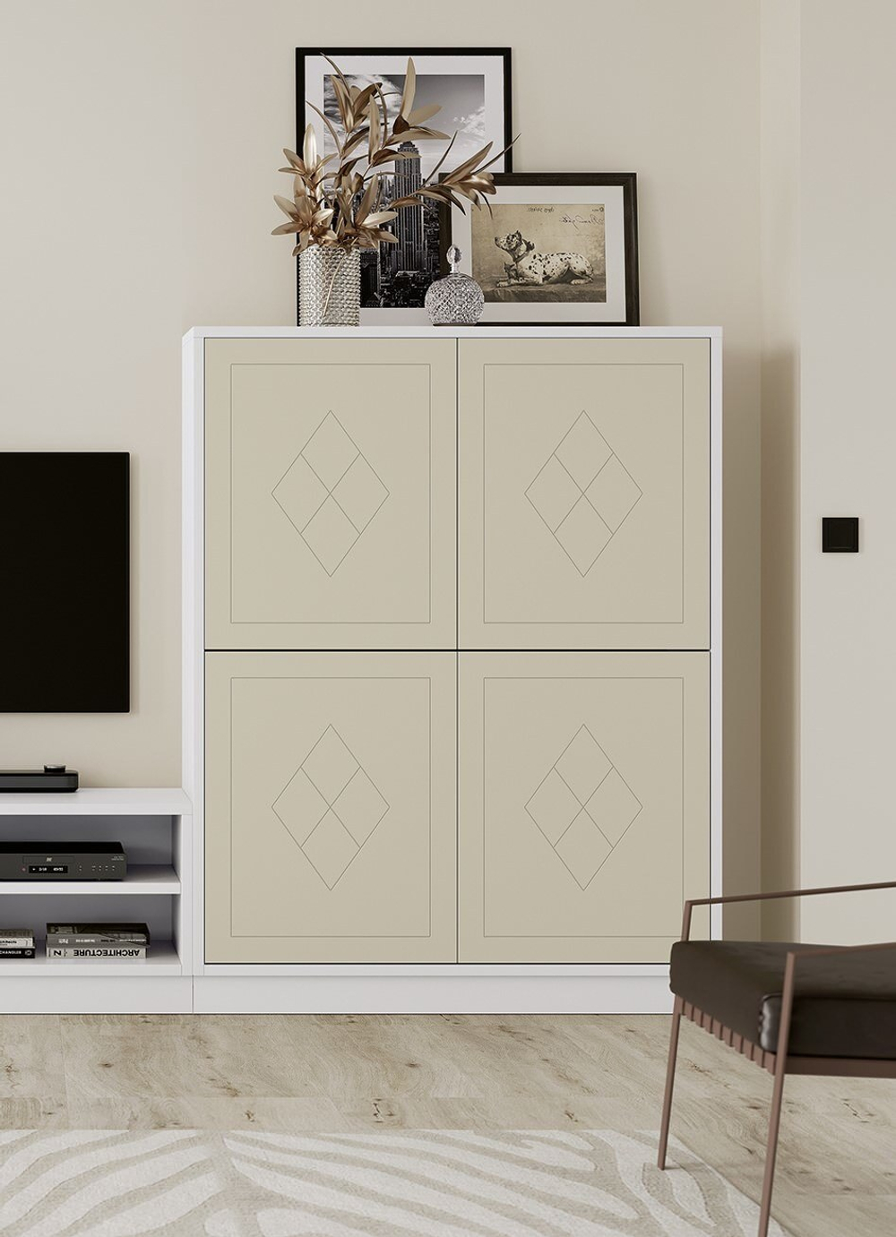 Буфет Nora 3030.1 Blanco/Capuccino Disemobel