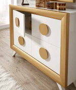 Узкая тумба Cloe 2000 Oro-10/Blanco Disemobel