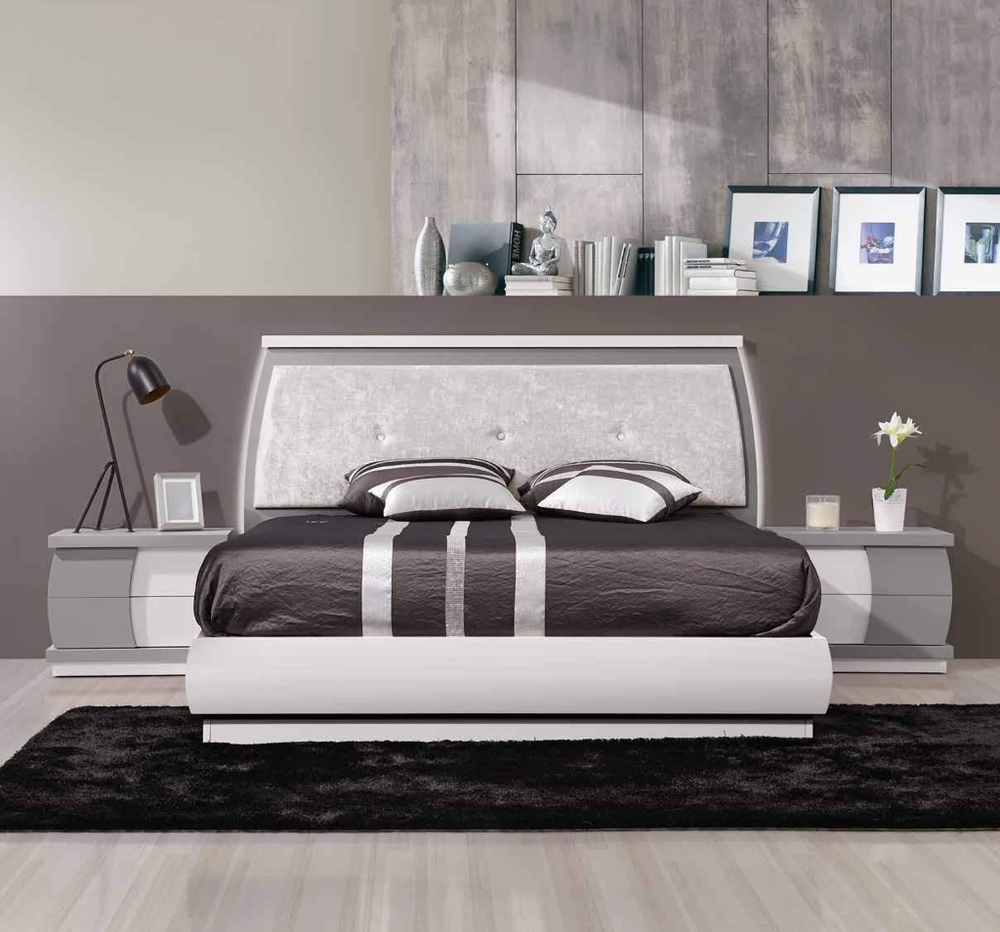 Кровать FLY 739 Cinza claro/Branco IDC