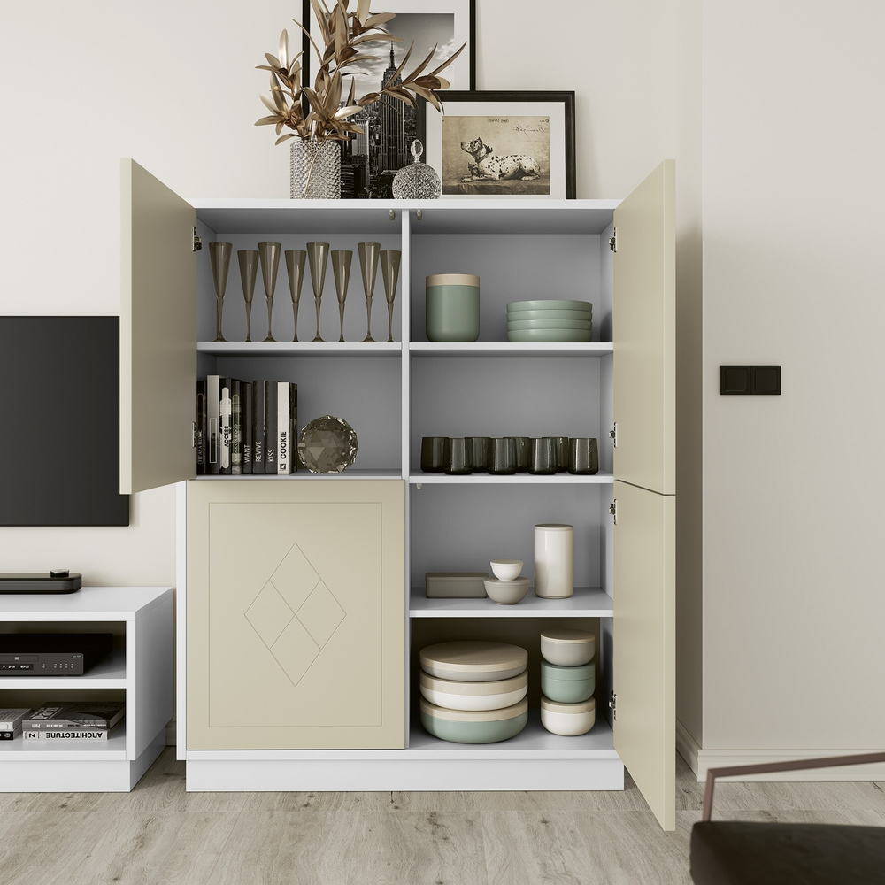 Буфет Nora 3030.1 Blanco/Capuccino Disemobel