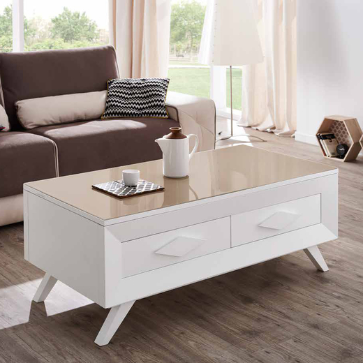 Журнальный стол 2010 Cloe Blanco mate/Arena Disemobel