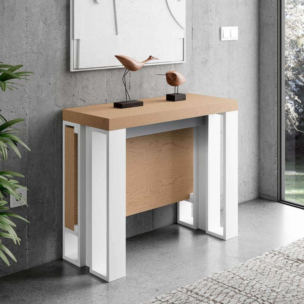 Консоль трансформер Kendra 4060 Roble Seda/Blanco Mate Disemobel