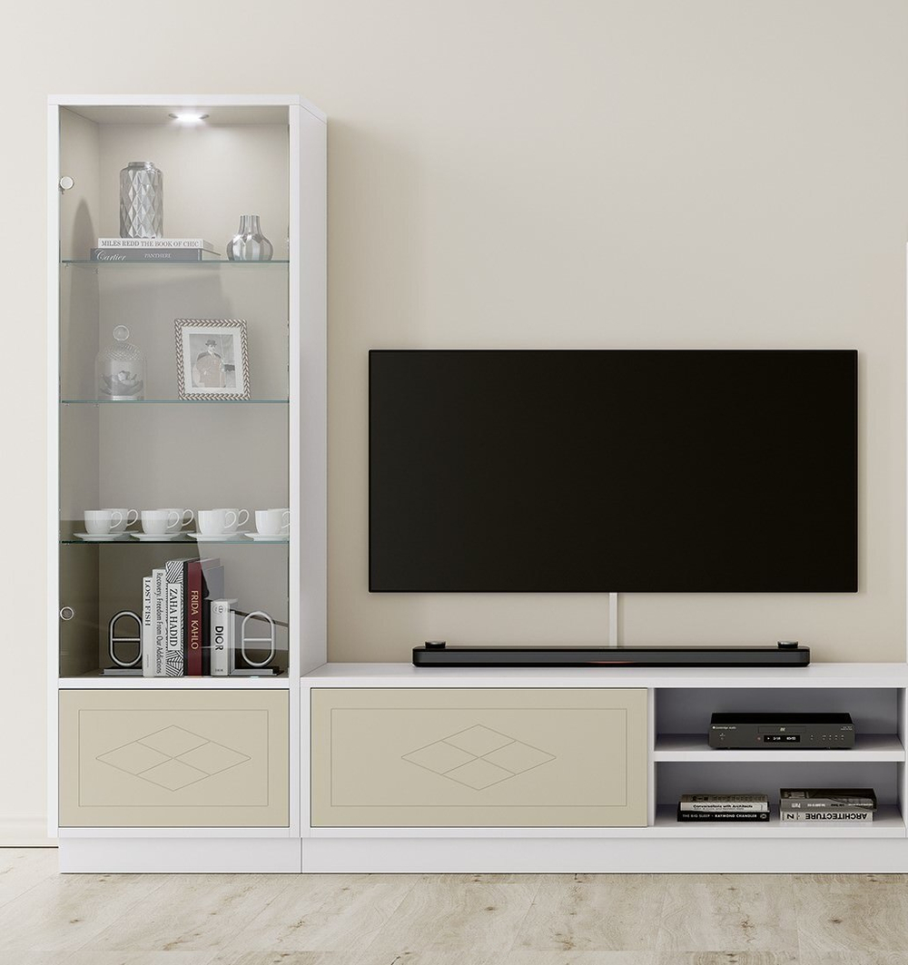 Витрина Nora 3038.1 Blanco/Capuccino Disemobel