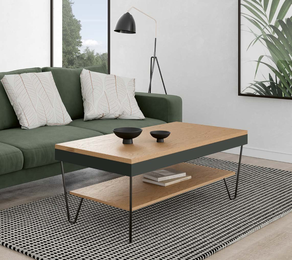 Журнальный стол с подъемной столешницей Kendra 4096 Grafito/Roble Seda Disemobel