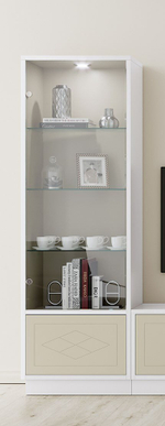 Витрина Nora 3038.1 Blanco/Capuccino Disemobel