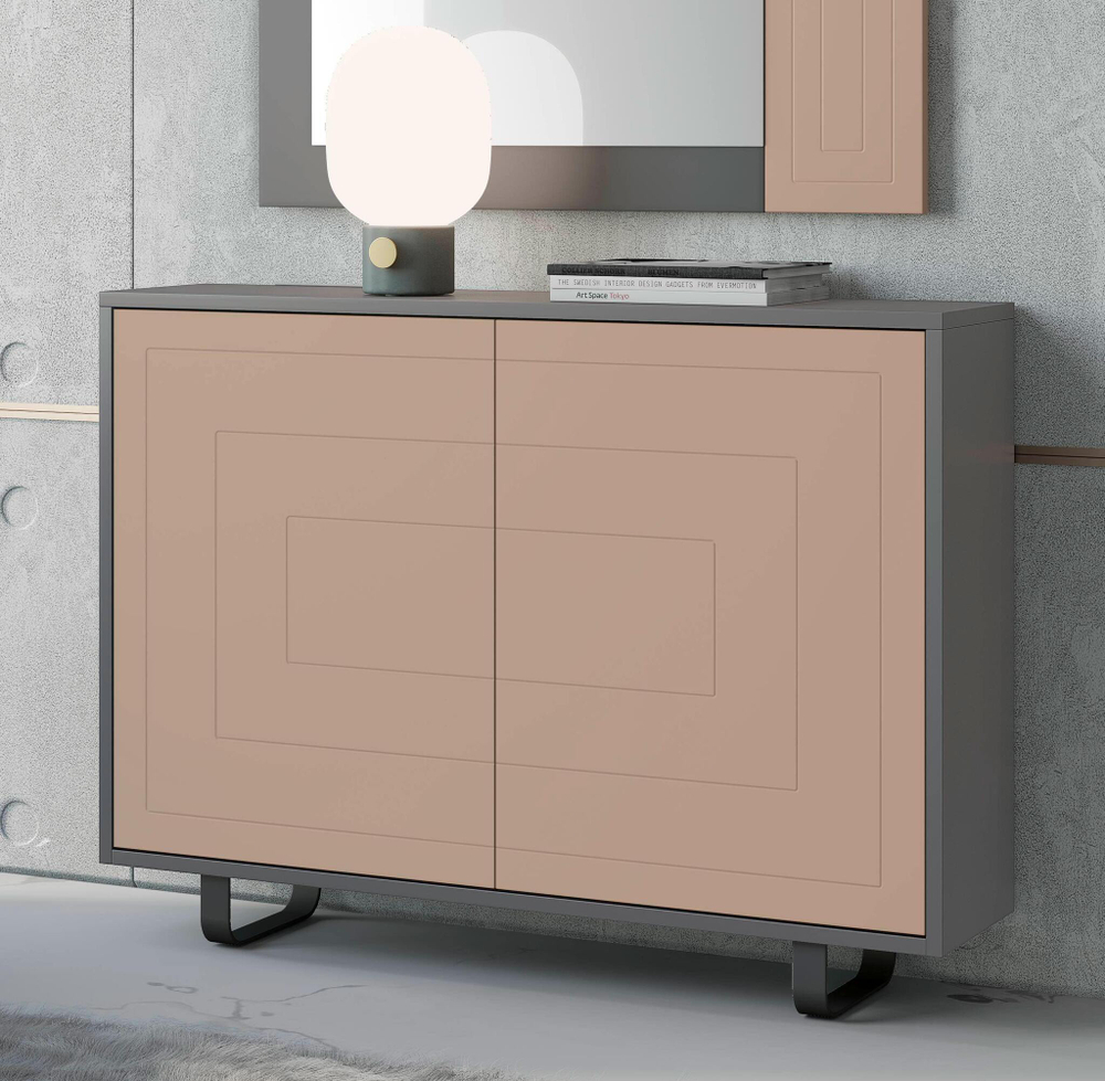 Узкая тумба Nora 3008.2 Plomo/Almendra Disemobel