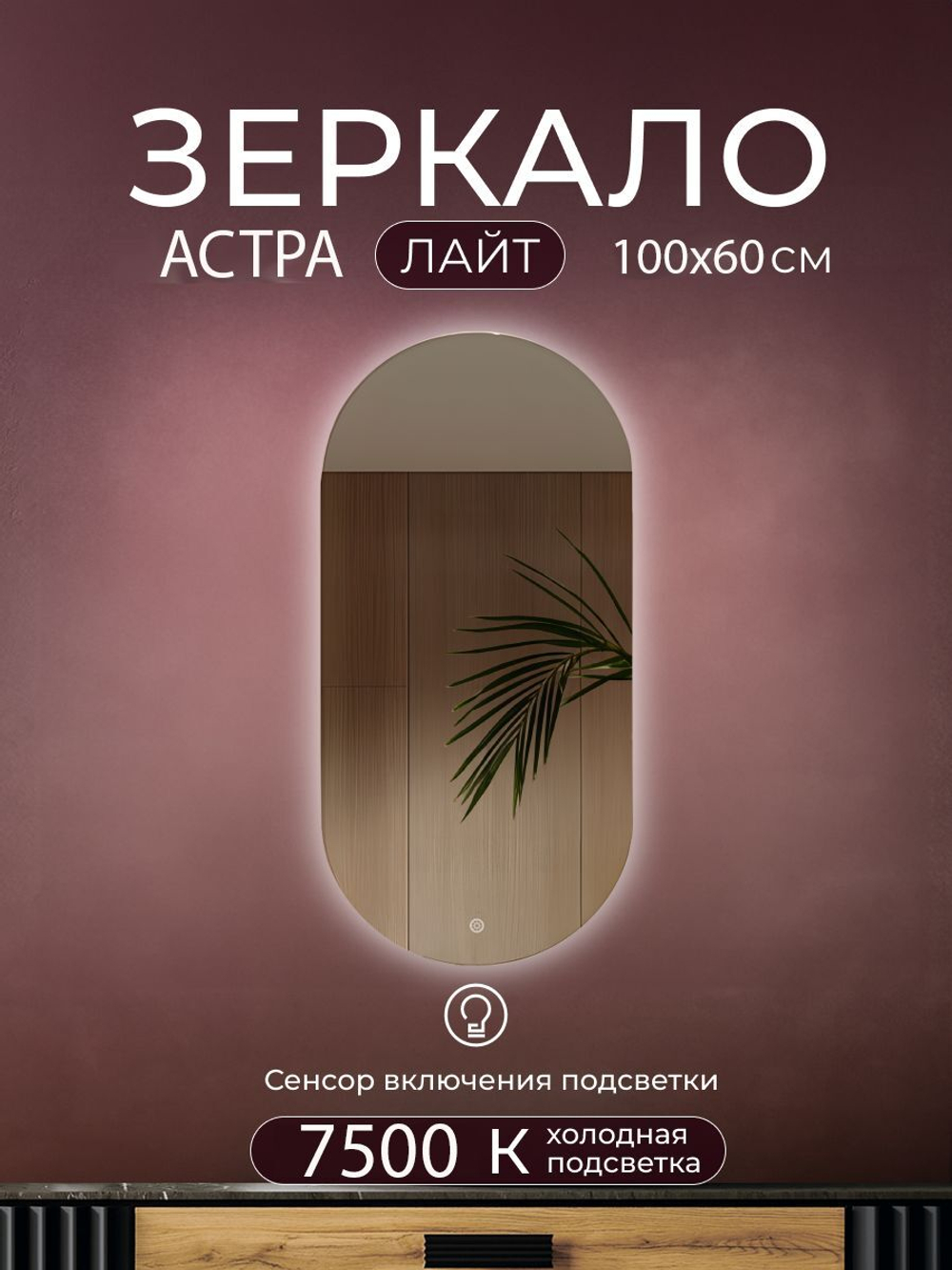 Зеркало с подсветкой Астра Лайт 60х100