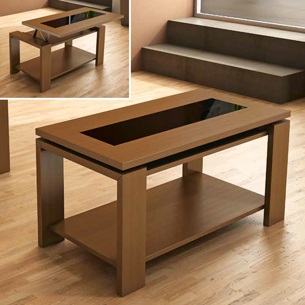 Журнальный стол прямоугольный 387 Nogal-10/Negro Disemobel