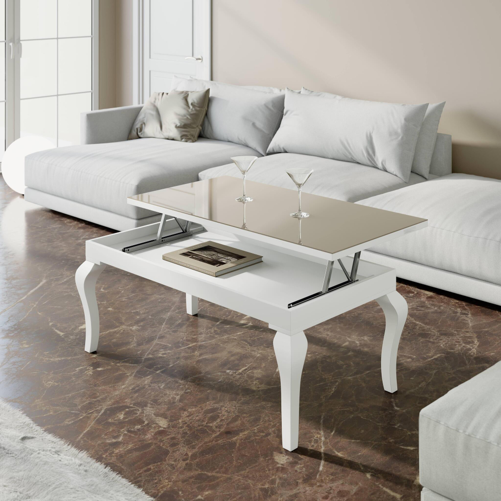 Журнальный стол Nora 2092 Blanco mate/Arena Disemobel