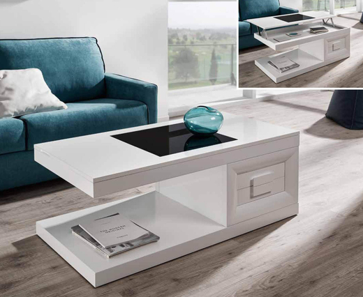 Журнальный стол Cloe 2033 Левый Blanco/Negro Disemobel