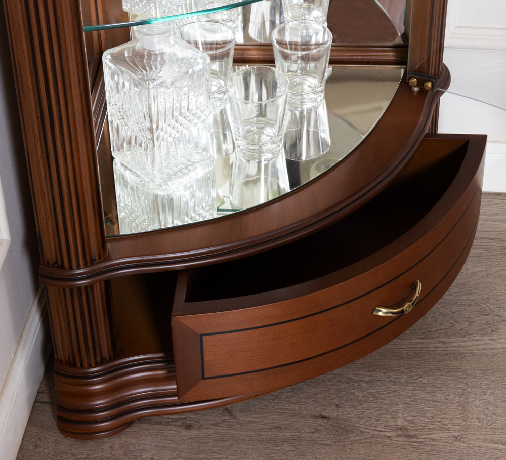 Угловая витрина 33 Nogal Claro IDC