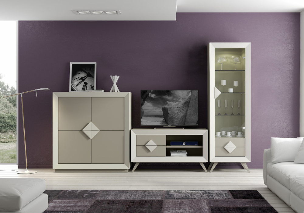 Витрина Cloe 2026 Beig/Moka Disemobel