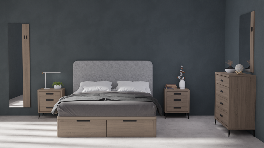 Кровать Drawer/Dreams 160*200 Roble Contorno/Rino 93 Serie 1 - Koala Beds