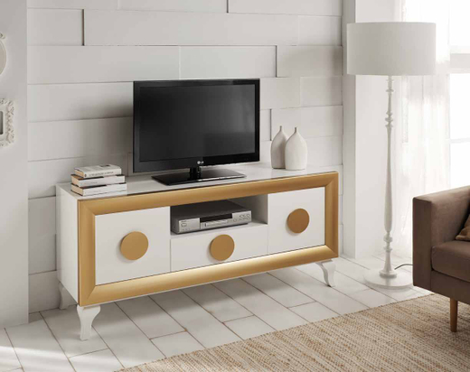 Тумба ТВ Cloe 2012 Disemobel Oro-10/ Blanco