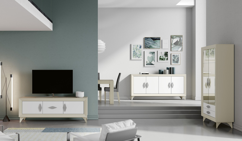 Тумба ТВ Cloe 2069 Vainilla/Blanco Disemobel