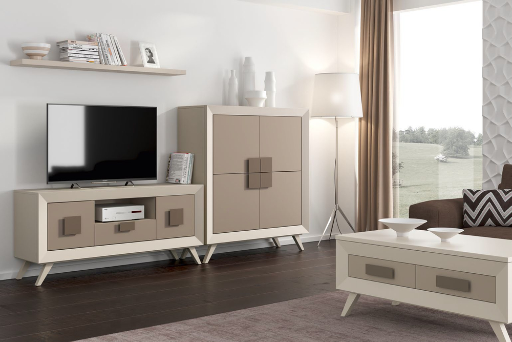 Тумба ТВ Cloe 2012 Disemobel Oro-10/ Blanco