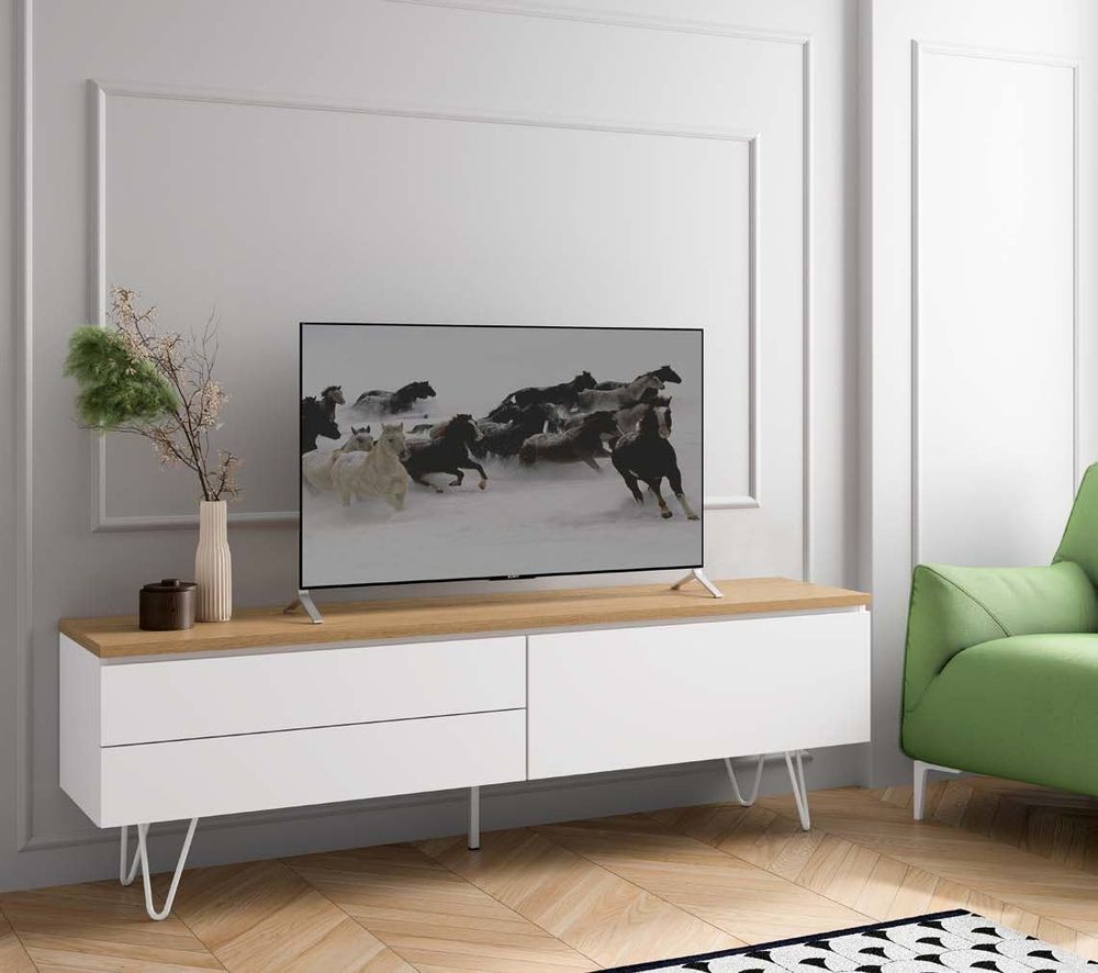 Тумба ТВ Kendra 4014 Roble Nature/Blanco Disemobel