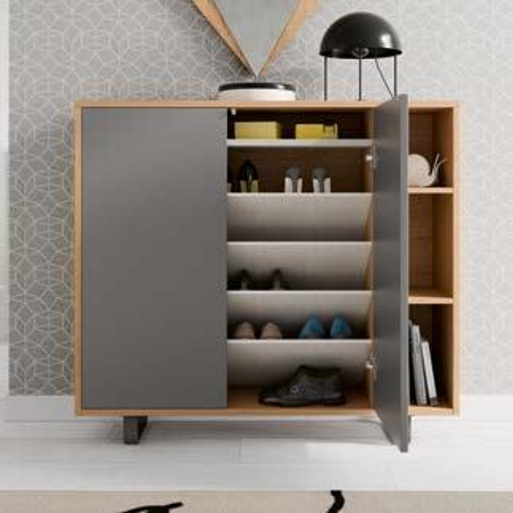 Обувница узкая Kendra 4056 Nordico/Plomo Disemobel