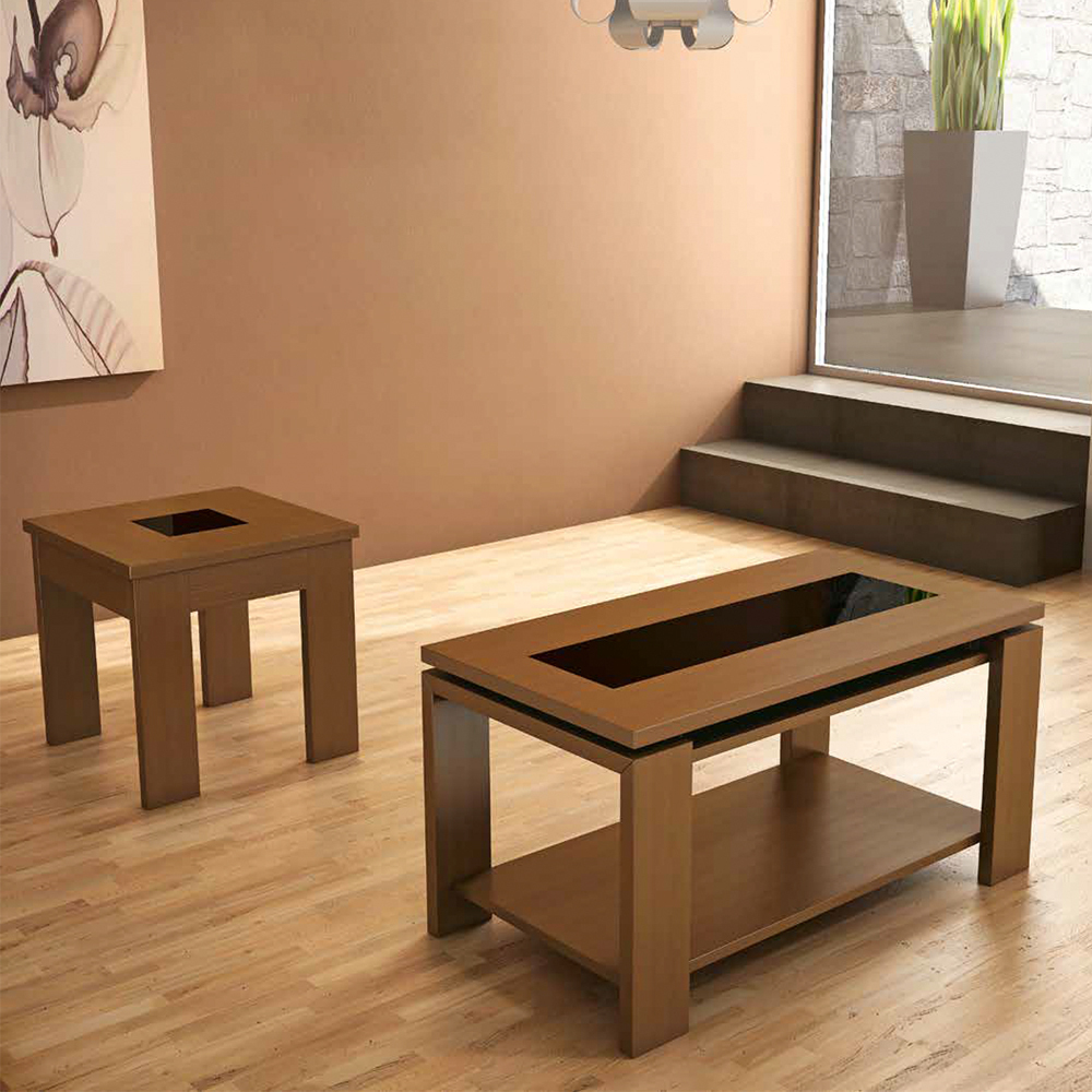 Журнальный стол прямоугольный 387 Nogal-10/Negro Disemobel