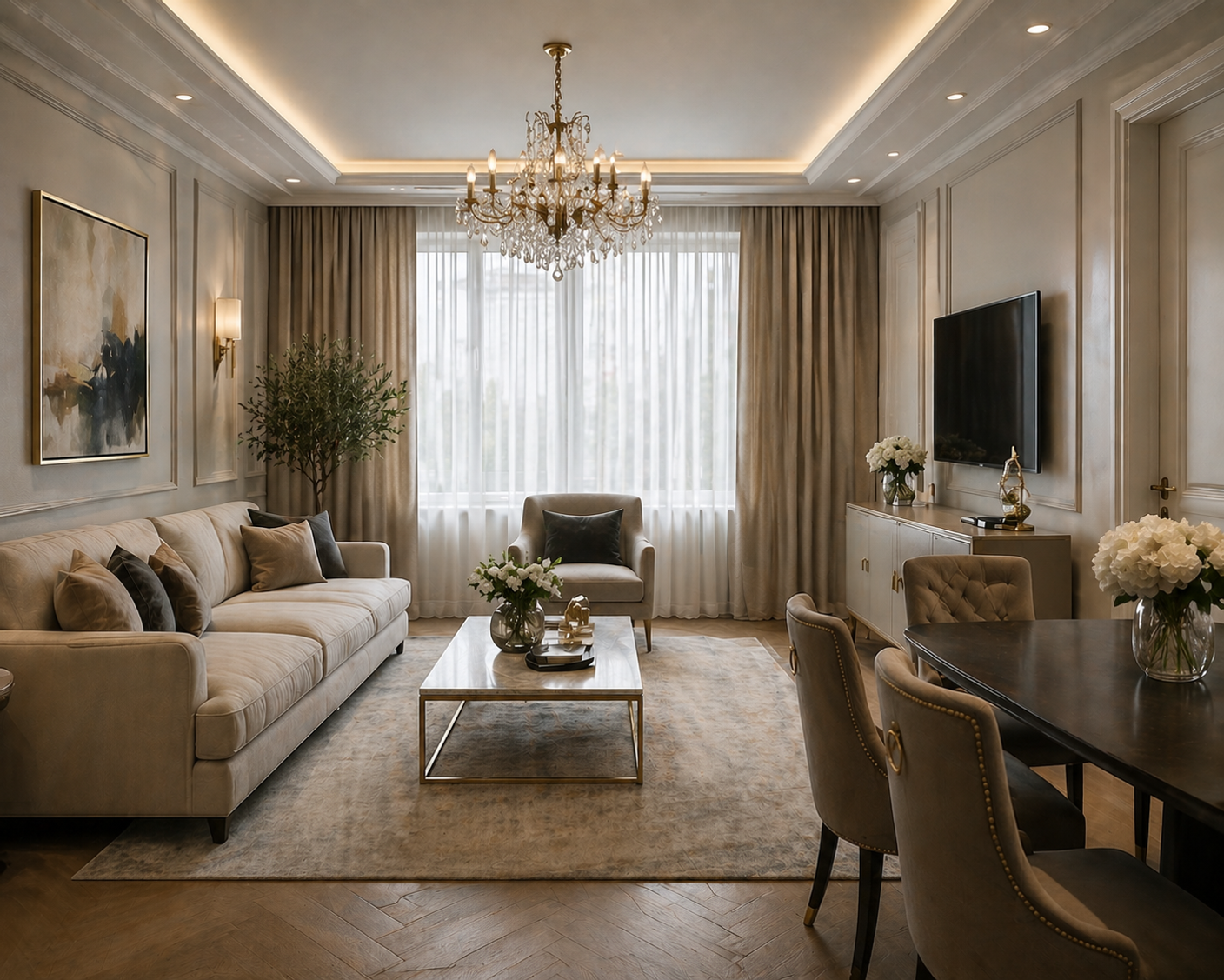 Современный классический стиль в интерьере квартиры