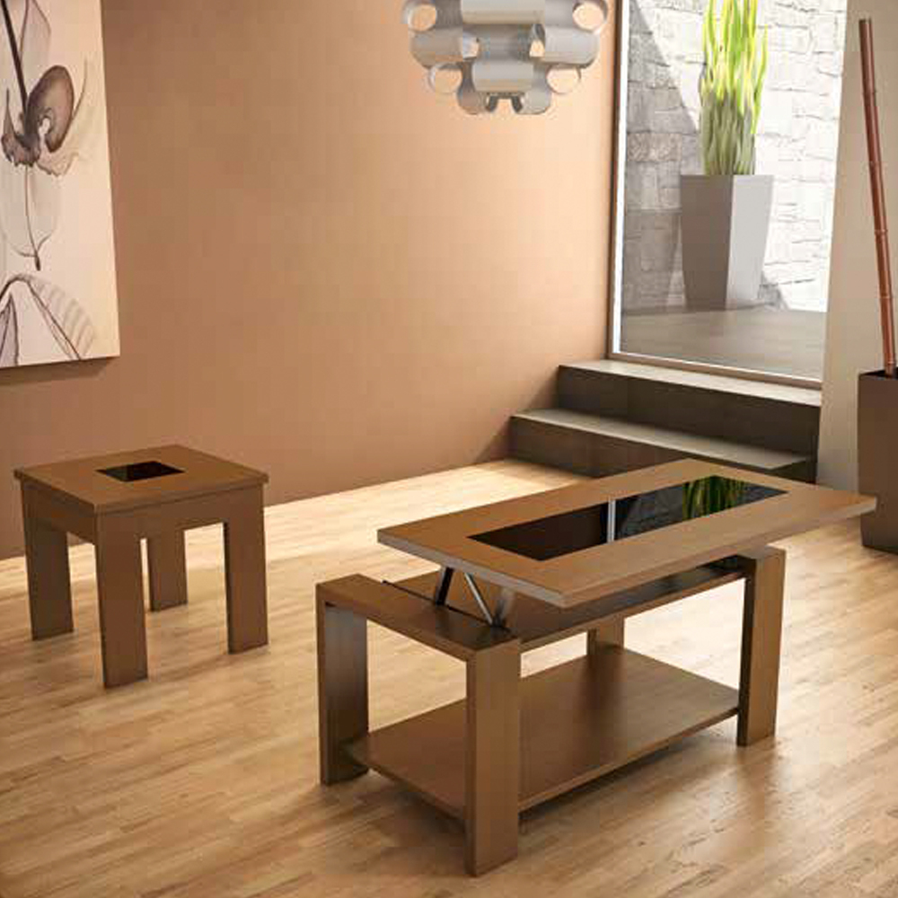 Журнальный стол прямоугольный 389 Nogal-10/Negro Disemobel