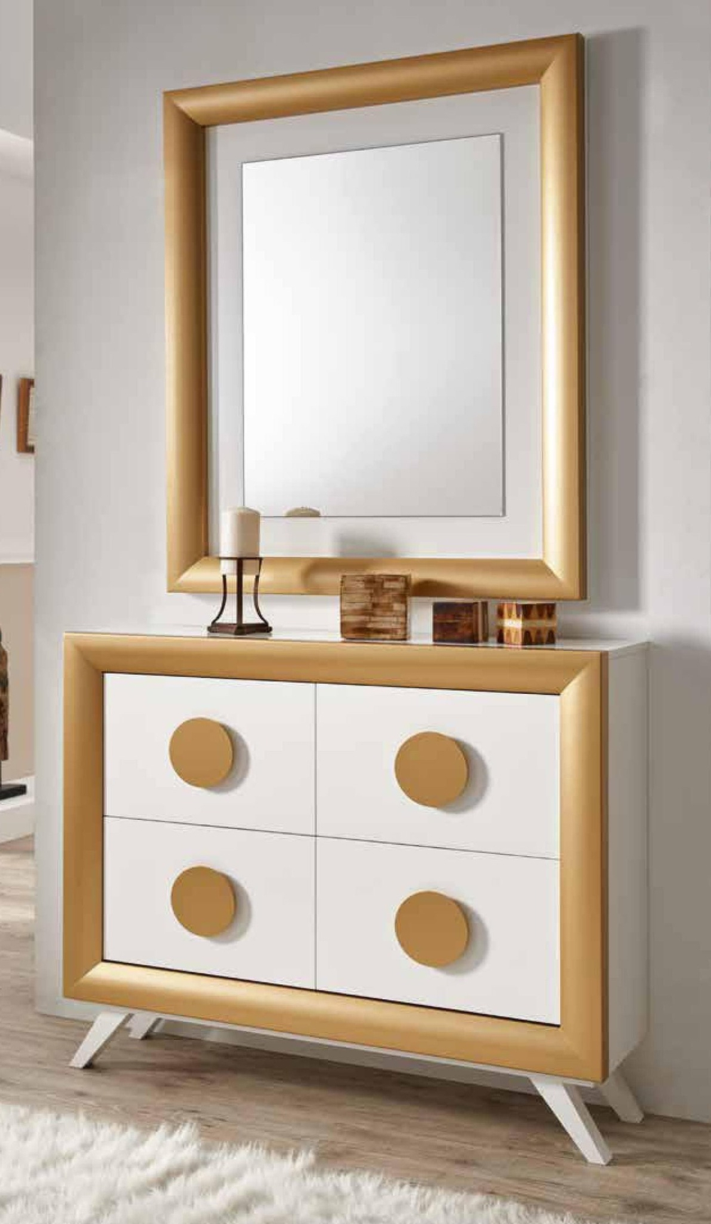 Узкая тумба Cloe 2000 Oro-10/Blanco Disemobel