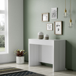 Консоль трансформер в обеденный стол Nora 3071 Blanco mate Disemobel