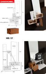 Консоль подвесная с дверью 137 Disemobel