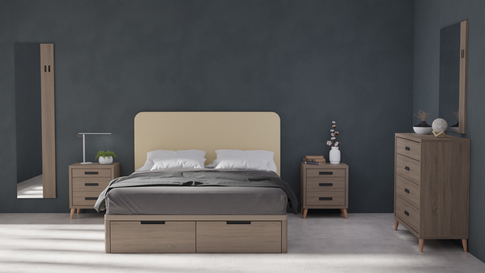 Кровать Drawer/Dreams 160*200 Roble Contorno/Beige Serie 2 - Koala Beds
