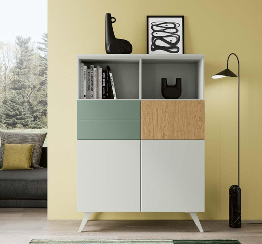 Витрина Kendra 4082 Perla/Roble Nature/Agave Disemobel