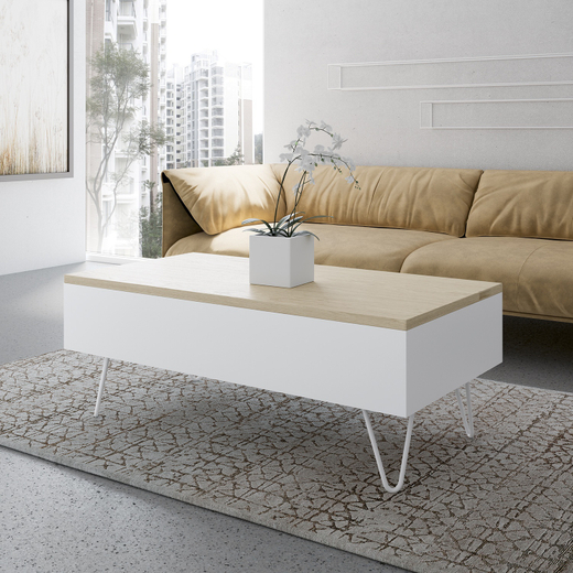 Журнальный стол с подъемной столешницей Kendra 4002 Blanco/Polar Disemobel