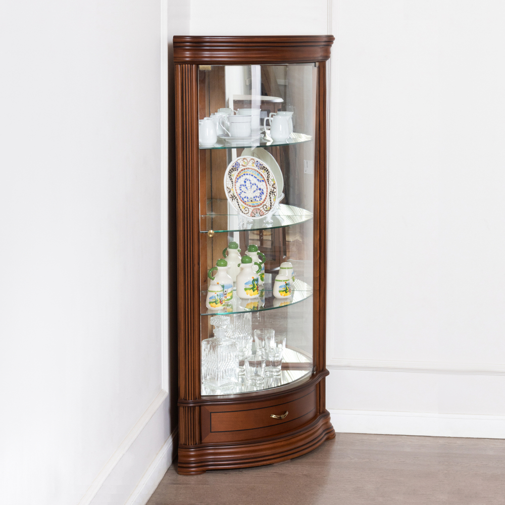 Угловая витрина 33 Nogal Claro IDC