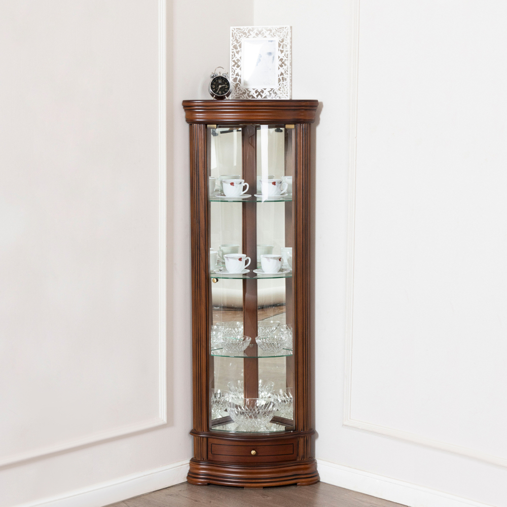 Угловая витрина 64 Nogal Claro IDC