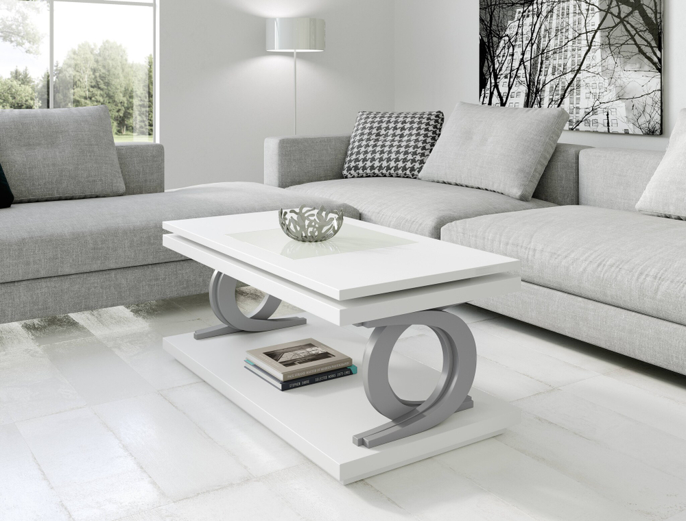Журнальный стол Nora 2057 Blanco/Plata Disemobel